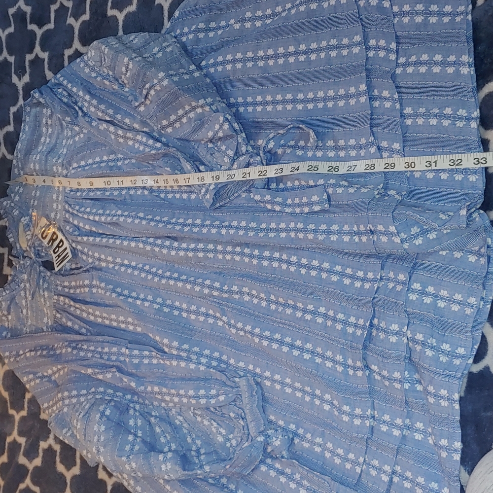 Urban outfitters blue motif mini boho dress size small